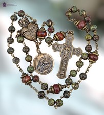 Holy Face of Jesus, Sacred Heart ,Pieta 39 Beads Chaplet |Bronze |Bloodstone picture