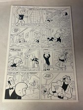RICHIE RICH #26 ORIGINAL ART Money World 1976 FOOTBALL WORKS OUT WITH MONEY picture