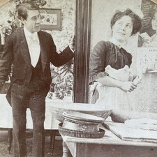 Humorous Stereoview Keystone View Co. 1903 B. L. Singley Kitchen Flirtation picture