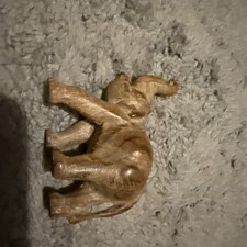 Vintage Hand Carved Wooden Elephant Statue picture