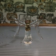 Glass Wizard Figurine With Crystal Ball Approx. 3 Inches Tall picture