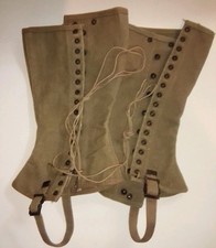 Vtg WWII 1938 Military Issue PUTTEES Leg Guards Spats Gaiters CS 3R Dismounted  picture