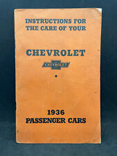 1936 Chevrolet Passenger Cars Care Instruction Manuel Original picture