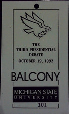 Historic Debate Clinton Bush Perot 1992 Press Pass Michigan State University MSU picture
