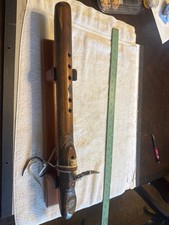 Paul Neal Handcrafted Native American Style Flute with Antler Totem and Buffalo picture