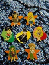 Vintage 1990s Sailor Moon Bandai Miracle Pins Inner Senshi Allies Lot 7pc US Sel picture