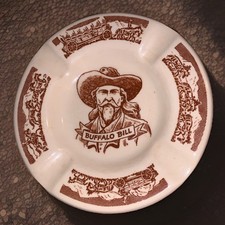 Buffalo Bill Westward Ho/Pioneer Trails by Wallace China Ashtray 1952 picture