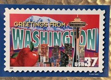 USPS Greetings From America WASHINGTON 50 States Post Card 4x6 2001 picture
