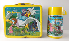 Vintage 1970's Disney THE RESCUERS Aladdin Metal Lunch Box With Thermos CLEAN picture