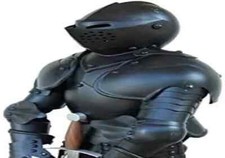 Medieval Mini Black Knight 14th Century Statute - Handcrafted Replica Armor picture