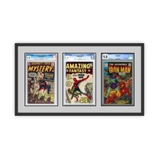 Triple Graded Comic Book Frame Black Wood UV Protected Glass CGC Graded Comics picture
