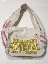 Vintage 1960s Milwaukee Sentinel Newspaper Paperboy Delivery Canvas Bag   picture