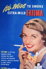 Vintage Fatima Cigarettes Poster - 1940s Ad Art Print 🖼️ 24x36” - Rare Reprint picture