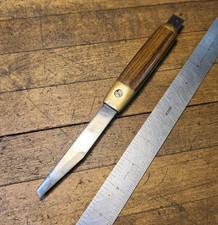 GORGEOUS Vintage MURPHY Mill Knife Industrial Factory Knife 9½” ROSEWOOD & BRASS picture