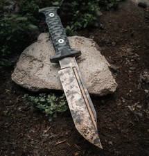 Shadow Reaper Iron wash Bowie D2 Steel Knife Micarta Handle Handmade Gift item picture