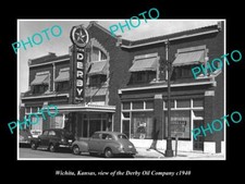 OLD 8x6 HISTORIC PHOTO OF WICHITA KANSAS THE DERBY OIL Co BUILDING c1940 picture