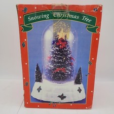 Vintage Kitchsy Bottle Brush Snowing Musical Christmas Tree Light Up 11