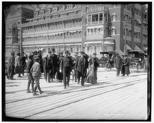 Hampton Roads Virginia 1900s Landing Stage Crowd Uniformed Men Buggies picture