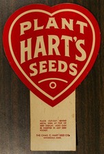 PLANT HART’S SEEDS Advertising Seed Rack Display Sign 10” X 7” Rare Survivor EUC picture