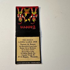Ted Hagg's Long Lake Inn Haugen WI Vintage Matchbook Cover 4MB121-2 picture