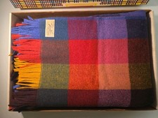 Vintage Faribo Siesta Blanket. 100% Wool.  Plaid. 60