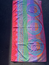 VTG Royal Terry Beach Towel Multicolor Geometric Medallion Boho 55x26 picture