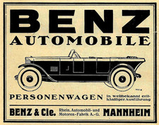 Advertisement/Advertising 1922: Benz Automobiles-Mannheim picture