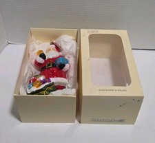 Glassware Art Studio POLAND BLOWN GLASS SANTA CLAUS Ornament in Box 7