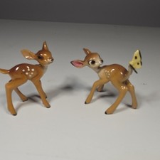 Vintage Disney Hagen-Renaker Bambi & Faline Figurines Pair Original Stickers picture