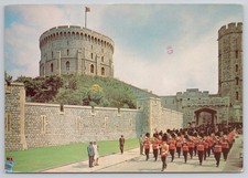 1976 Windsor Castle Scots Guards Parade Postcard UK England Royal Marching Band picture
