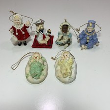 Vintage Ashton Drake Yolanda Bello Porcelain Doll Ornament 1993 LOT of 6 picture