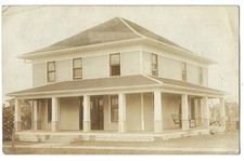 RPPC 1912 Foursquare House Wraparound Porch Henrietta-Burkburnett TX Dear Husban picture