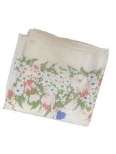 Vintage 1960s Retro Floral Square Kitchen Table Cloth Linens picture