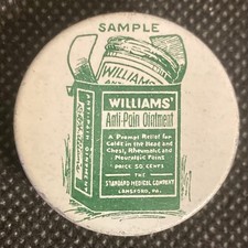 Williams Anti-Pain Ointment Antique Sample  1 1/4