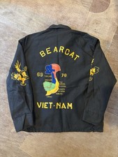 Original Vintage Vietnam Souvenir Jacket Bearcat 1969 1970 picture