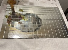 Vintage 70’s Glass Mosaic Mirror Tile Placemats Set of 4 picture