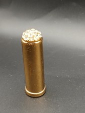 vintage refillable lipstick case gold-tone with rhinestones (empty) picture