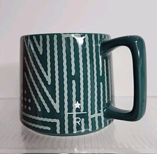 Starbucks Reserve Green Geometric Pattern Ceramic Coffee Mug 8oz 237ml Cup picture