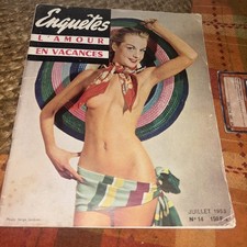 RARE French Risqué Magazine : Enguetes “L’Amour En vacancies” #14 1953 Mini Mag picture