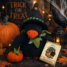Vintage 2002 Bunnies By The Bay Blackbert Raven Halloween Plush Hallmark Tags picture