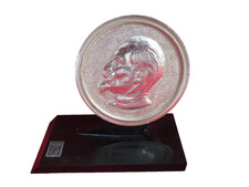 Original 1967 KGB Foundation F. Dzerzhinsky Metal Plaque+Base/USSR-Russia picture