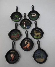 8 Vintage Miniature Souvenir CAST IRON Skillets  picture