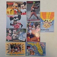 8 Vintage Disney Florida Postcards Lot Greetings Goofy Map NOS 80s 90s Souvenir picture