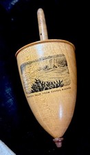 Antique Mauchline Scotland Spinning Top Canada Niagara American Falls picture