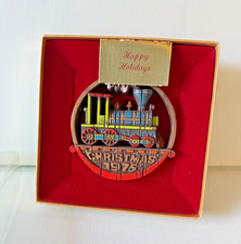 Title: Vintage Hallmark 1975 Locomotive Train Christmas Ornament w/ original Box picture