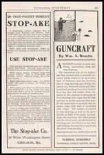1912 Stop-Ake Co. Chicago Illinois Hunters Vest Pocket Remedy Vintage Print Ad picture