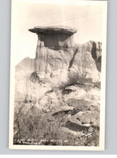 Lone Butte Near Medora ND Badlands Real Photo Postcard 1930s picture