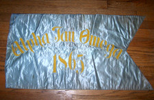 VINTAGE Alpha Tau Omega fraternity large Alpha Iota chapter satin flag / banner picture