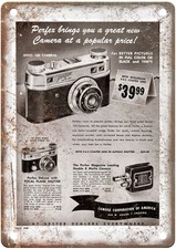 1948 Perfex Vintage Film Camera Advertisement Retro Look Metal Sign C1549 picture