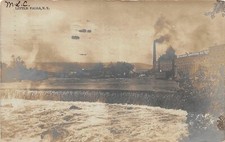 H87/ Little Falls New York RPPC Postcard c1910 Gilbert Knitting Mill Dam  157 picture